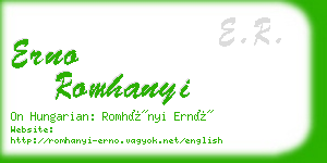 erno romhanyi business card